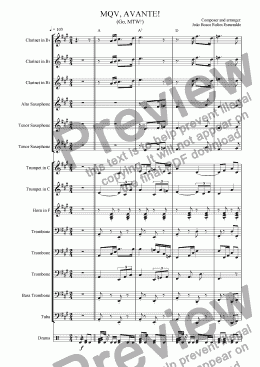 page one of MQV, Avante! (Go, MTW!) - Martial Hymn