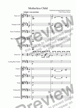 page one of Motherless Child for Singer and Orchestra