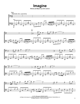 page one of Imagine (Cello Duet)