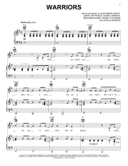 page one of Warriors (Piano, Vocal & Guitar Chords (Right-Hand Melody))