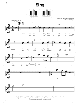 page one of Sing (Super Easy Piano)