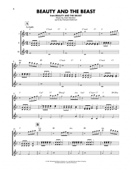 page one of Beauty And The Beast (Ukulele Ensemble)