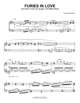 page one of Furies In Love (from How to Train Your Dragon: The Hidden World) (Piano Solo)