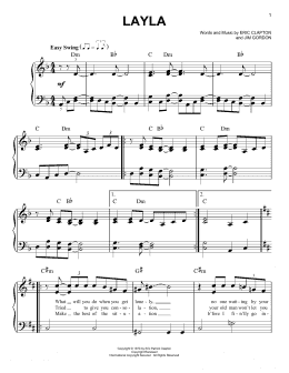 page one of Layla (Easy Piano)