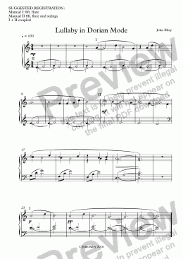 page one of Lullaby in Dorian Mode (organ)