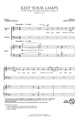 page one of Keep Your Lamps Trimmed And Burning (SAB Choir)