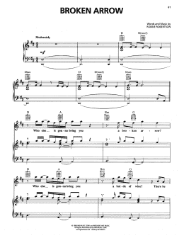 page one of Broken Arrow (Piano, Vocal & Guitar Chords (Right-Hand Melody))