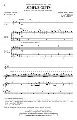 page one of Simple Gifts (SATB Choir)