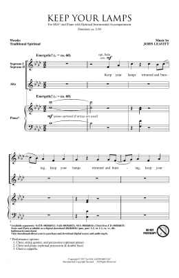 page one of Keep Your Lamps Trimmed And Burning (SSA Choir)