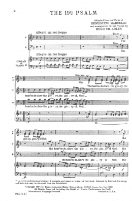 page one of The 19th Psalm Organ Or Piano (SATB Choir)
