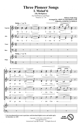page one of Three Pioneer Songs (SATB Choir)