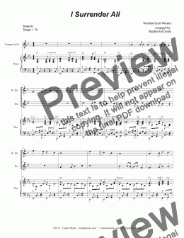 page one of I Surrender All (Duet for Bb-Trumpet & French Horn)