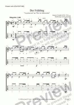 page one of Der Frühling (La Primavera) (Version 2a/ GS plus TAB)