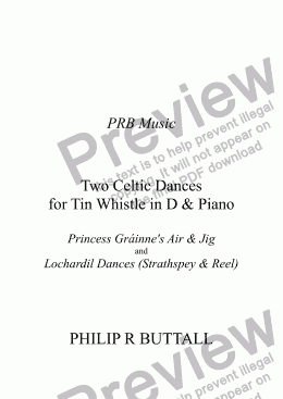 page one of Two Celtic Dances for Tin Whistle & Piano