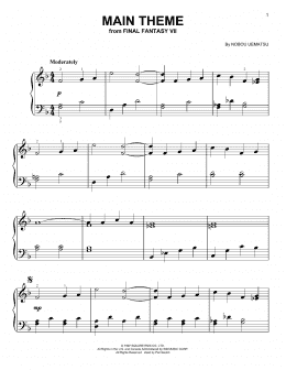 page one of Main Theme (from Final Fantasy VII) (Easy Piano)