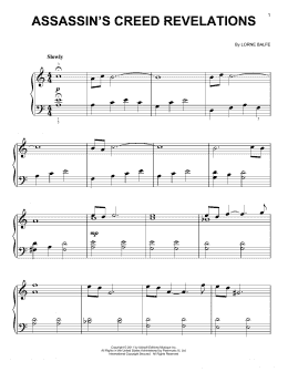 page one of Assassin's Creed Revelations (Easy Piano)