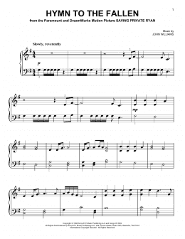 page one of Hymn To The Fallen (Very Easy Piano)