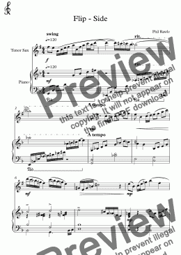 page one of Flip - Side.  Tenor sax solo