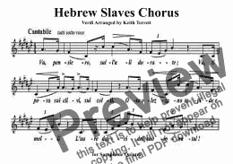 page one of Hebrew Slaves Chorus from Nabucco ("Va, pensiero") for Saxophone Quintet (S, A, A, T & B)