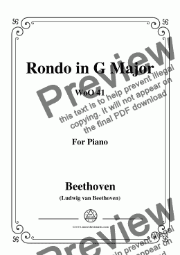 page one of Beethoven-Rondo in G Major,WoO 41,for Piano