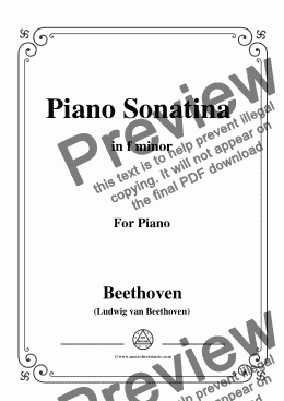 page one of Beethoven-Piano Sonatina in f minor,for Piano