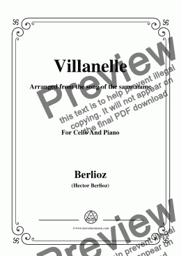 page one of Berlioz-Villanelle,for Cello and Piano