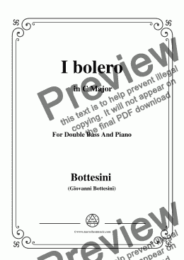 page one of Bottesini-I bolero, for Doublebass and Piano