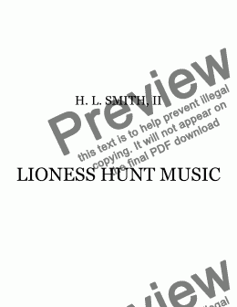 page one of LIONESS HUNT MUSIC