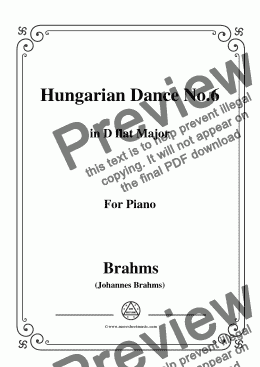 page one of Brahms-Hungarian Dance No.6 in D flat Major