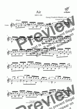 page one of Air HWV 458 for solo guitar