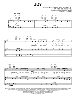 page one of Joy (Piano, Vocal & Guitar Chords (Right-Hand Melody))