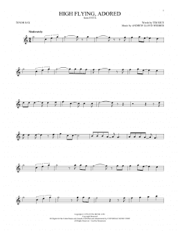 page one of High Flying, Adored (from Evita) (Tenor Sax Solo)