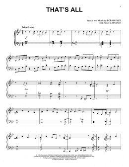 page one of That's All (Piano Solo)