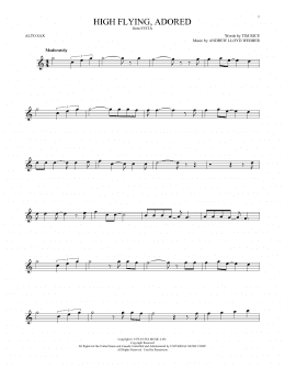 page one of High Flying, Adored (from Evita) (Alto Sax Solo)