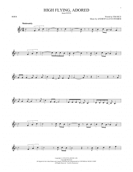 page one of High Flying, Adored (from Evita) (French Horn Solo)