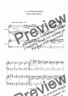 page one of 4.  La Petite Reunion (The Little Party) from 25 Easy and Progressive studies  Op. 100 for 2 pianos