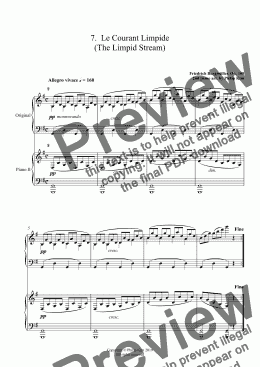 page one of 7.  Le Courant Limpide (The Limpid Stream) from 25 Easy and Progressive studies  Op. 100 for 2 pianos