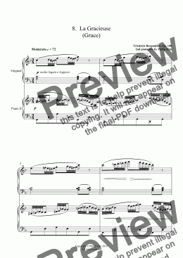 page one of 8.  La Gracieuse (Grace) from 25 Easy and Progressive studies  Op. 100 for 2 pianos