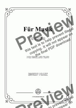 page one of Franz-Für Musik in E Major,for Voice and Piano