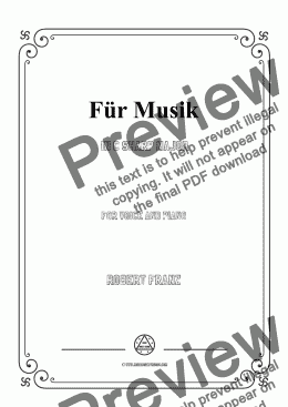 page one of Franz-Für Musik in C sharp Major,for Voice and Piano