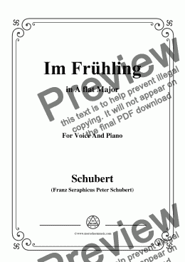 page one of Schubert-Im Frühling in A flat Major,for Voice and Piano