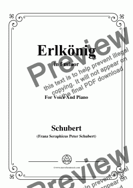 page one of Schubert-Erlkönig in f minor,for Voice and Piano