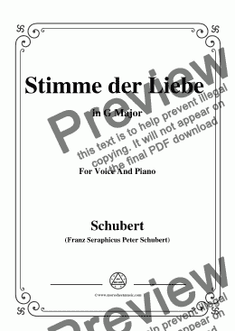 page one of Schubert-Stimme der Liebe,D.418,in G Major,for Voice and Piano