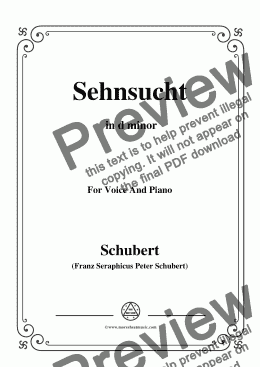 page one of Schubert-Sehnsucht,Op.39(D.636),in d minor,for Voice and piano