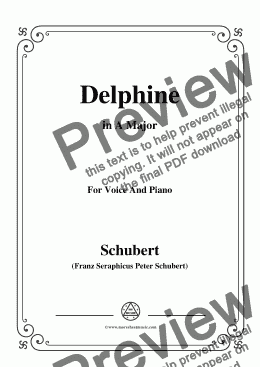 page one of Schubert-Delphine in A Major,for Voice and Piano