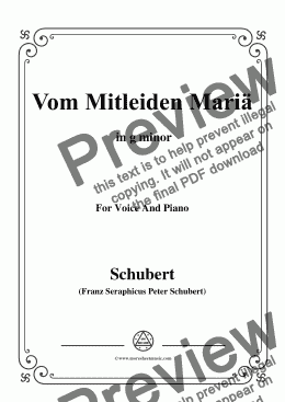 page one of Schubert-Vom Mitleiden Mariä in g minor,for Voice and Piano