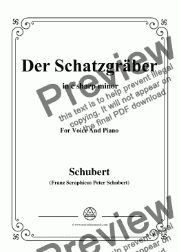 page one of Schubert-Der Schatzgräber,in c sharp minor,for Voice and Piano