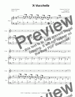 page one of A Vucchella (for Solo C-Instrument (Treble) and Piano)