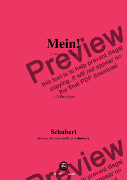 page one of Schubert-Mein,in B flat Major,Op.25,No.11,for Voice and Piano