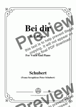 page one of Schubert-Bei dir,in C Major,Op.95,No.2,for Voice and Piano